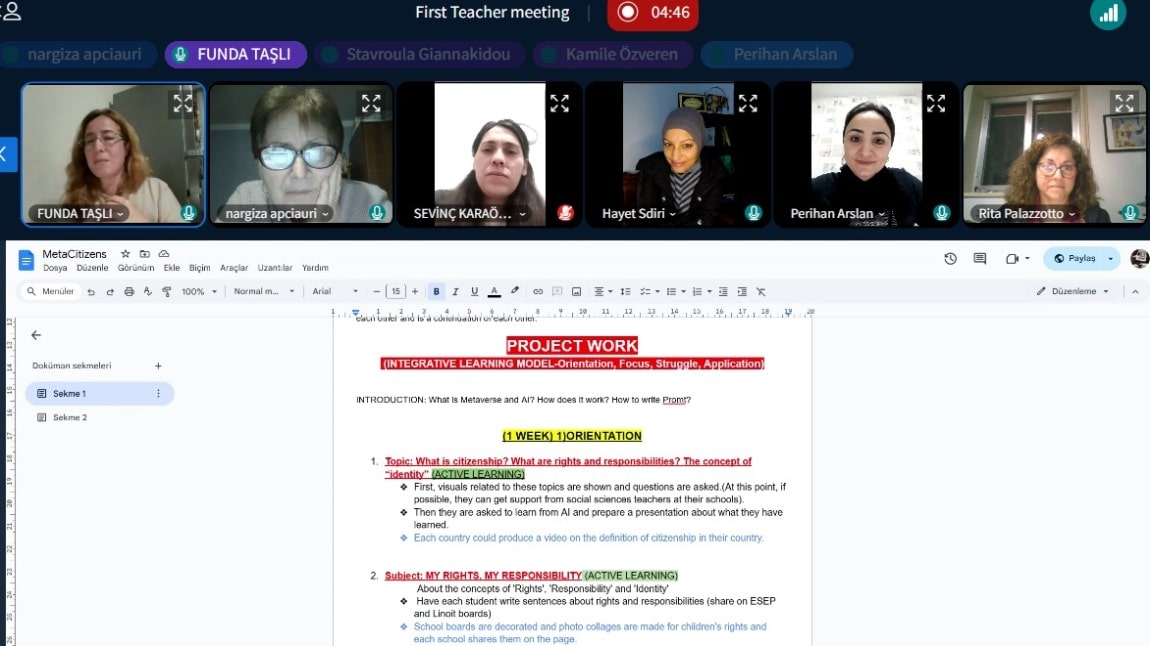 MetaCitizens Projemizin Öğretmen Toplantısını gerçekleştirdik.